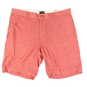J Crew Gramercy Red Chino Shorts Mens Size 32W Flat Front Cotton Preppy Casual